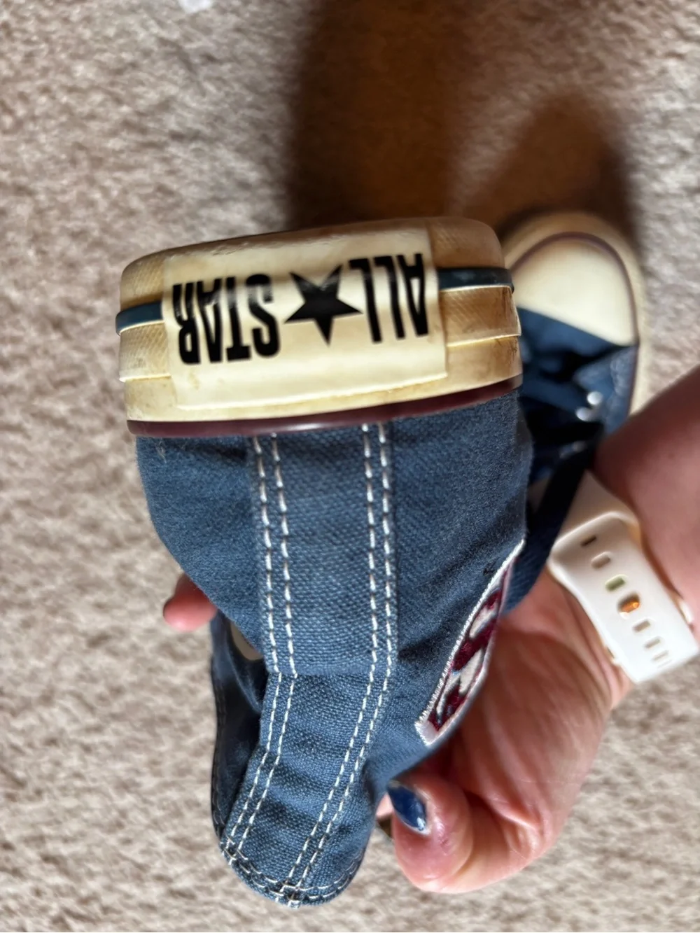 Converse rare custom Superman Navy High-Top Sneakers with Superman Patch